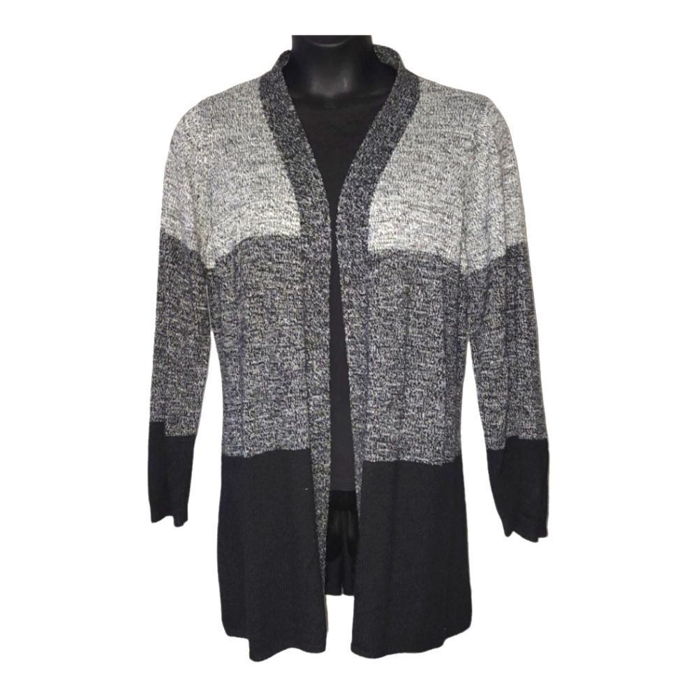 Karen Scott Grey and Black Color Block Sweater Plus Size 2xl